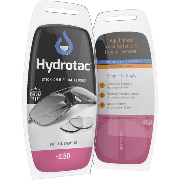 Bilot Hydrotac Stick-On Bifocal Reading Lens, +250