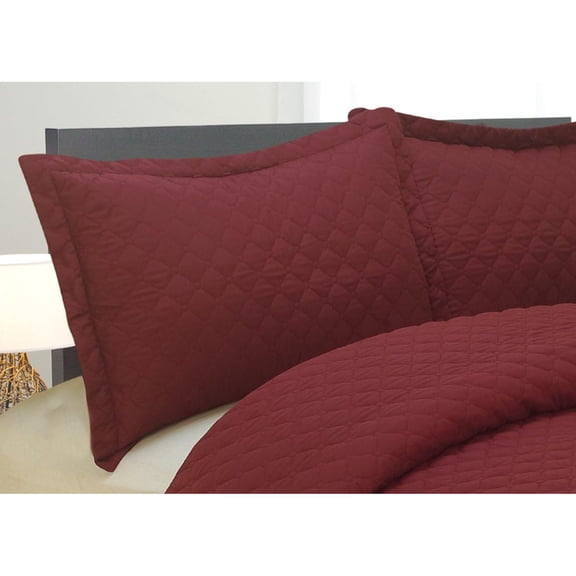 Bilot Luxury Lines Microfiber Quilted Bedding Set, Queen, Red