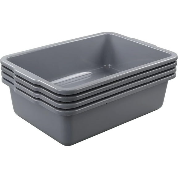 Bilot Pack of 4 Plastic s Tub, Large Utility s Boxes Set, 35 L, Grey