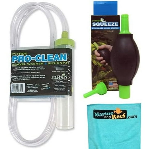 Bilot Python Pro-Clean Small, 1" X 12" Tube w/ 6 ft. Hose & Squeeze Bundle (3 Items)
