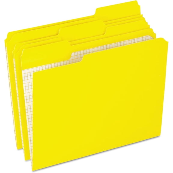 Bilot R15213yel Reinforced Top Tab File Folders, 1/3 Cut, Letter, Yellow, 100/Box