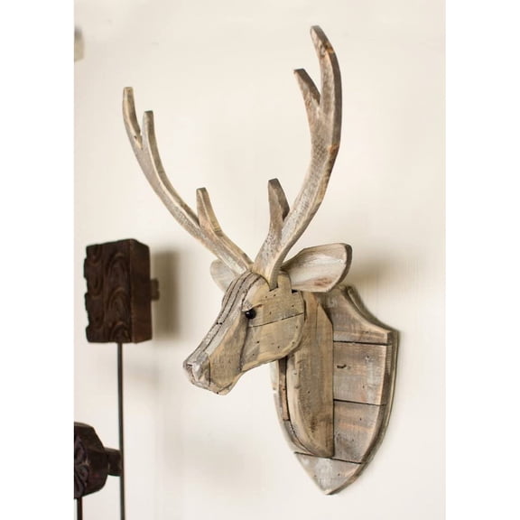 Bilot Recycled Wood Deer Head Wall Hanging