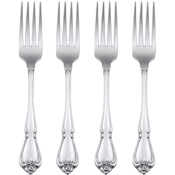 Bilot Rose Dinner Forks, silver set of 4