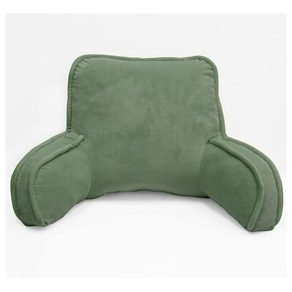 Bilot Super Soft Assembly Needed DIY Backrest Reading Bed Rest Pillow with Arms and Pockets 18" H for Sitting in Bed Couch Sofa, Removable Cover and Filling Seprated Set, 20" x 18" x 17", Sage