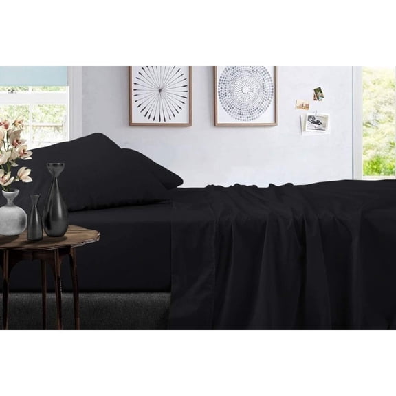 Bilot TBM 100% Egyptian Cotton Sheets, Sheets Set, 800 Thread Count Long Staple Cotton, Sateen Weave for Soft and Silky Feel (King, Black)