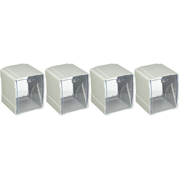 Bilot Tilt Bins, 5.2" x 5.54" x 4.65", White, 4-Pieces (421103)
