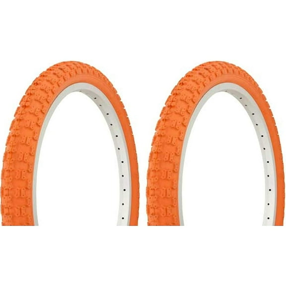 Bilot Tire Set. 2 Tires. Two Tires Duro 20" x 2.125" Orange/Orange Side Wall Bike Tires, Tires, BMX Bike Tires, Cruiser Bike Tires