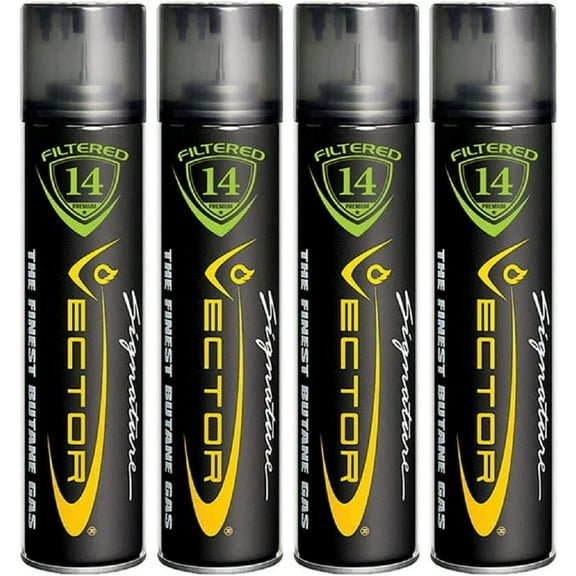 Bilot Vector 14x Filtered Premium Refined Fuel Butane Gas Refill (320mL) 4 Cans