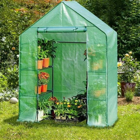 Bilot Walk-in Plants Greenhouse 8 Shelves Mini Portable Greenhouse 4 Tier for Garden Patio Backyard (56" X 29" X 77")