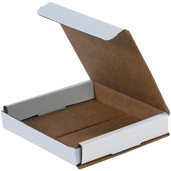 Bilot White Corrugated Cardboard Mailing Boxes, 6" x 5" x 1", Pack of 50, Crush-Proof, for Shipping, Mailing and Storing