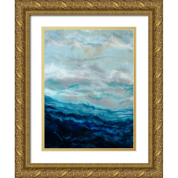 Bilotta, Barbara 19x24 Gold Ornate Wood Framed with Double Matting Museum Art Print Titled - Waterfall I