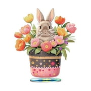 Bilqis ARTopet DIY Diamond Easter Desktop Ornaments Diamond Art Full Round Drill Paint By Numbers Kits Tabletop Ornaments Single Sided Diamond Bunny Design