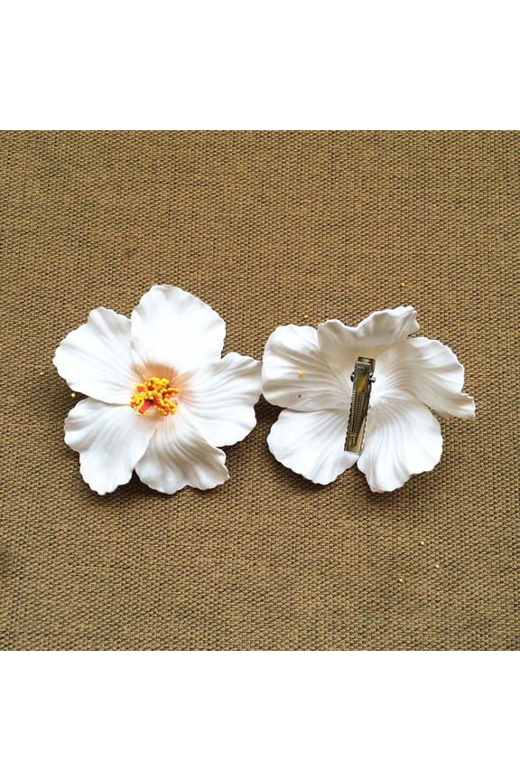 Artificial Flower Hair Clip, Bohemian Flower Hairpin Hawaiian Plumeria Hairpin for Seaside Holiday, Bridal Hair Accessories Bobby Pins Headwear for Woman Girl Lady Kids