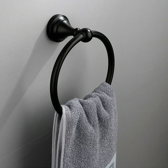 Bilqis Bathroom Hand Towel Holder Towel Ring Round Bath Towel Holder Wall Mount SUS 304 Stainless Steel Polished Finish