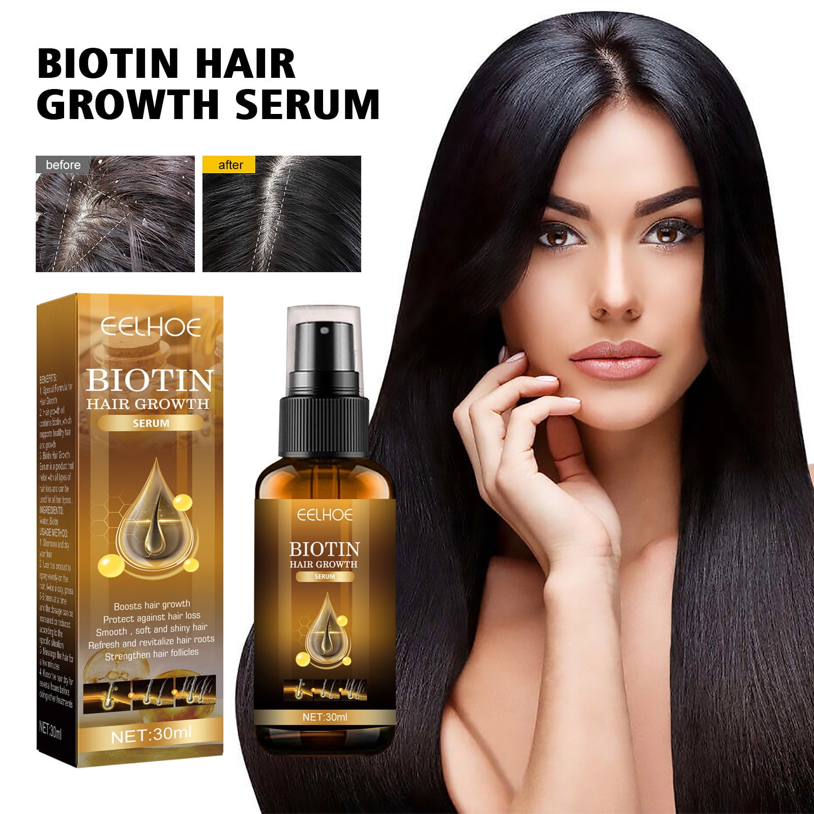 Bilqis Biotin Hair Growth Spray, Hair Growth Serum, Ginger Hair Growth