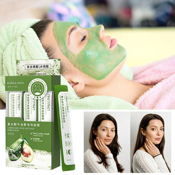Bilqis Compound Sour Avocado Bubble Mask for Face, Avocado compound Sour Foam Mask, Deep Cleansing Avocado Bubble Mask for Facial Exfoliating, Blackhead Remover, Pores Minimize, and Hydrating