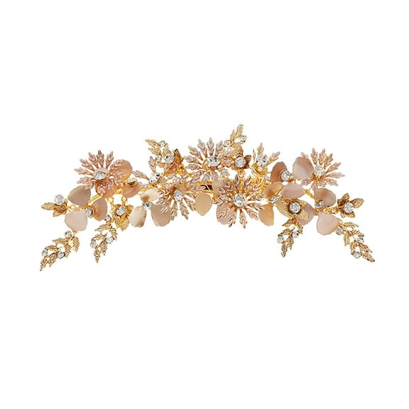 Bilqis Bridal Wedding Crystal Alloy Hair Accessories Hair Comb Pearl Pin Coil Hair Iron