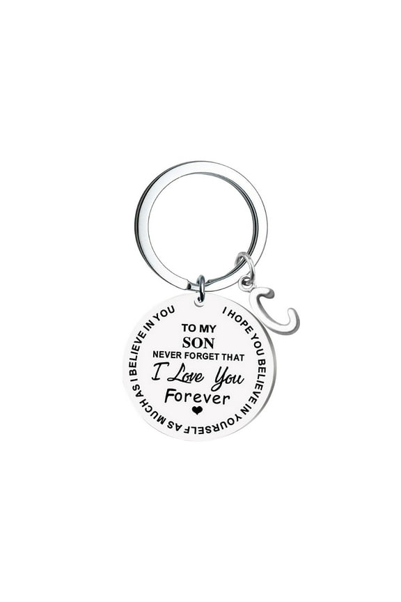 DIY To My SON Stainless Steel Last Name 26 Letter Keychain 2.5cm