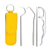 Bilqis Deals Stainless Steel Toothpicks Kit, Premium Teeth Cleaning Tools, Reusable Tooth Picks Set, Pocket Keychain Portable Metal Toothpicks For Travel