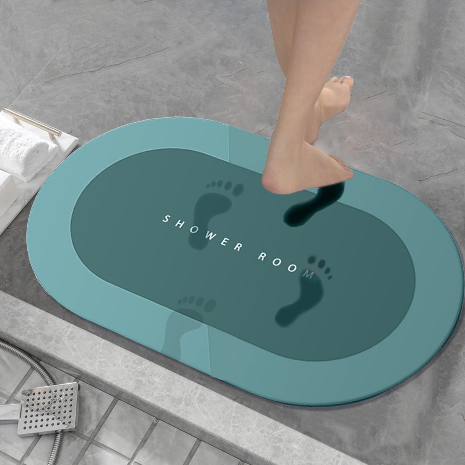 Bilqis Diatomaceous Earth Bath mat Rubber NonSlip Shower Mat Quick Dry