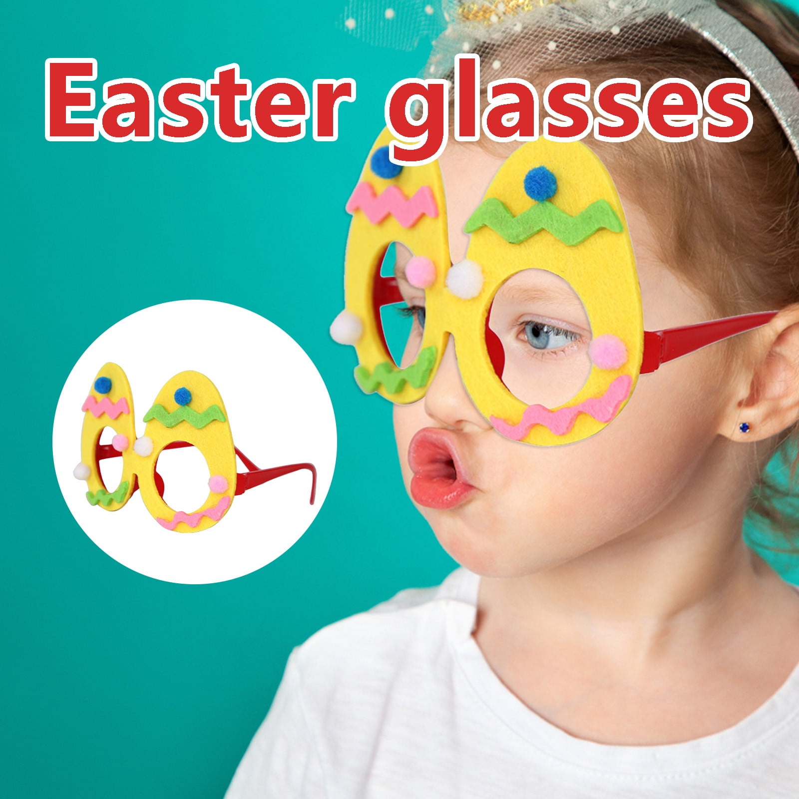 Bilqis Easter Party Decorations Happy Easter Paper Glasses Frame Easter ...