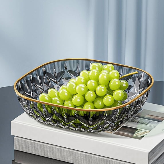 Bilqis Fruit Basket for Kitchen, Large Storage Basket Organization, Transparent Decorative Bowl Snack Holder, for Display Produce Snack in Centerpiece Counter Kitchen Table