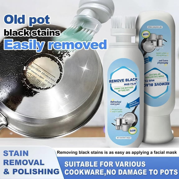 Bilqis Kitchen Pot Bottom Cleaner Black Grime Burnt Stain Remover Heavy Duty Cookware Cleaning Mud Film For Pots And Pans