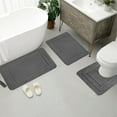 thumbnail image 1 of Bilqis Large BathRug Mat 3 Set Bathroom Rugs For 3Pcs Toilet Mats Soft Comfortable Water Absorption Non Slip Thick Washable Easier To Dry Dark, 1 of 8