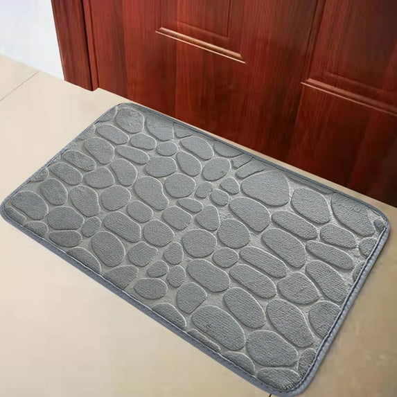 Bilqis Memory Foam Bath Rug, Embossed Bathroom Mat Water Absorbent, Washable Bath Rugs, Non-Slip, Thick, Soft and Comfortable Carpet for Shower, Home Decorations, Utility Durable