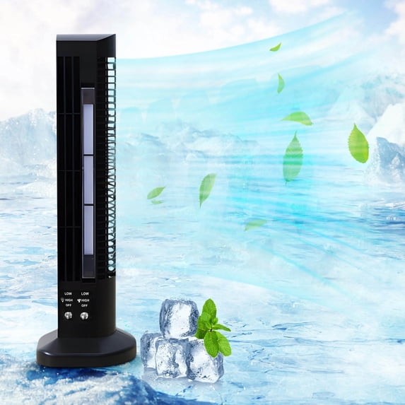 Bilqis Mini Desktop Tower Fan, USB Powered Low Noise Cooling Small Oscillating Fan, Tower Bladeless Low Noise Mini Fan, for Home Office Bedroom