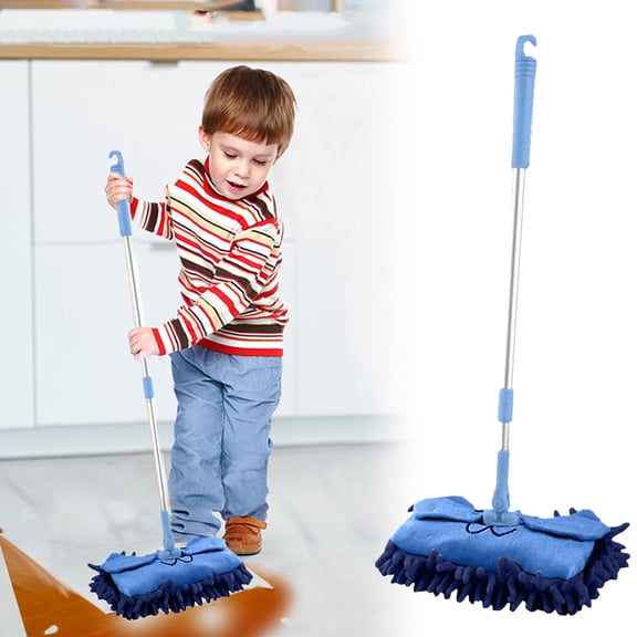 Bilqis Mini Microfiber Mop, Small Flat Dust Mops with Extension Handle, 360 Degree Rotation, for Playing Clean Bedroom Floor Window Car