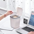 thumbnail image 1 of Bilqis Mini Plastic Desk Trash Can with Lid, Mini Trash Can with Lid Removable Small Garbage Can, Pop Up Countertop Wastebasket, Counter Garbage Lint Bin for Bathroom, Office, Kitchen, Desk, 1 of 7