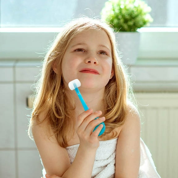 Bilqis NEW Three Sided Toothbrush Clean Soft Hair Tooth Guard Children's Tumbler Toothbrush