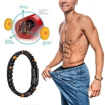 Bilqis Natural Volcanic Stone Eye Beaded Bracelet Health Bracelet Shaping Physiotherapy Bracelet Cowhide Rope Agate Bracelet