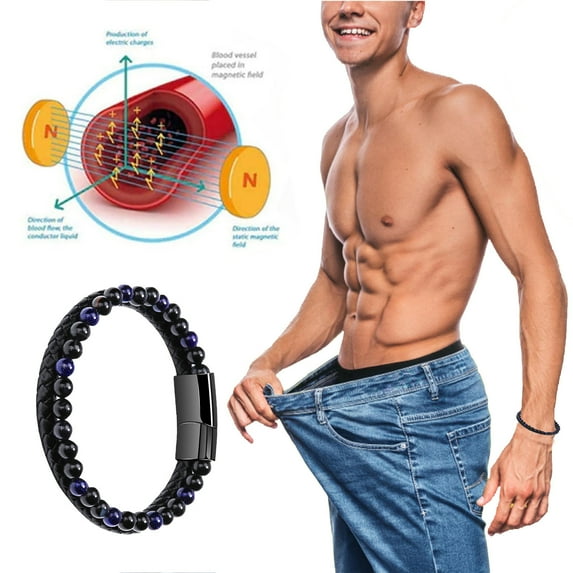 Bilqis Natural Volcanic Stone Eye Beaded Bracelet Health Bracelet Shaping Physiotherapy Bracelet Cowhide Rope Agate Bracelet