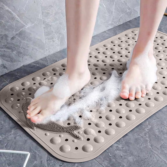 Bilqis Non Slip Bathtub Mat, Shower Foot Scrubber Mat, Non Slip Bath Mat for Tub with Suction Cups, Non Slip Shower Mats for for Quick Drying