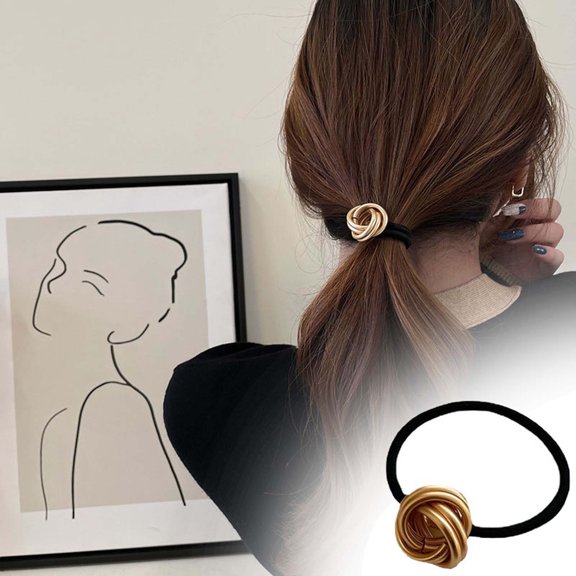 Bilqis Personalized Alloy Twisted Shape Elastic Headband Versatile Cool Style Geometric Headband Knotte Shape Temperament Headband