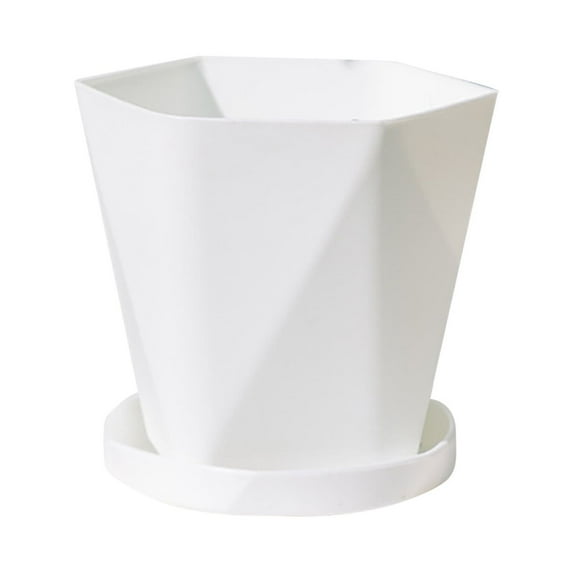 Bilqis Plastic Planters Indoor Flower Plant Pots, Thickened Large Flower Pot, Flower Seedlings Nursery Pot/Planter/Flower Pot with Pallet, Modern Decorative Gardening Containers