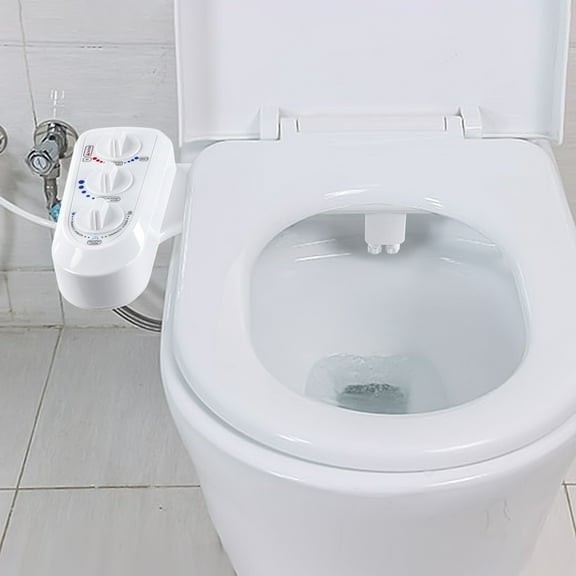 Bilqis Portable Bidet for Toilet, Bidet Toilet Seat Attachment with Water Pressure Control, Self-Cleaning Dual Nozzles, Non-Electric Bidet, Easy to Install