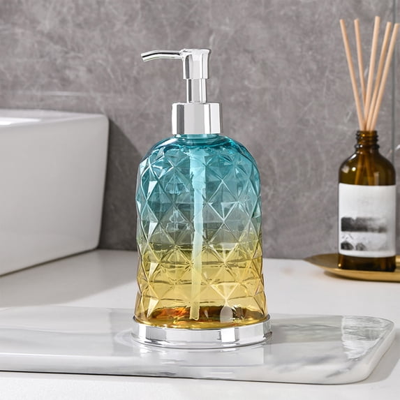 Bilqis Refillable Bathroom Soap Dispenser with Thick Glass, Kitchen Soap Dispenser for Hand Soap & Dish Soap, Refillable Liquid Hand Soap Dispenser, for Kitchen, Bathroom, Washroom