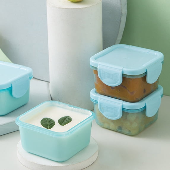 Bilqis Small Plastic Containers with Lids, Small Food Storage Container, Square Complementary Food Container, for Storing Nuts, Fruits, Leftovers, and Small Snacks
