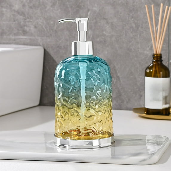 Bilqis Small Soap Dispenser for Bathroom and Kitchen, Plastic Hand Soap Dish Soap Dispenser with Pump, Countertop Refillable Liquid Bottle, for Kitchen, Bathroom