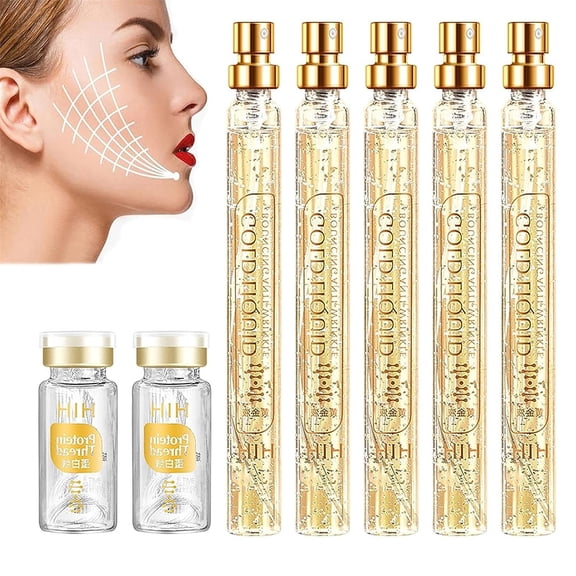 Bilqis Soluble Protein Thread Combined With Gold Gold Protein Peptide Thread Carving Water-soluble Fade Fine Lines Thread Lift Set 75ml