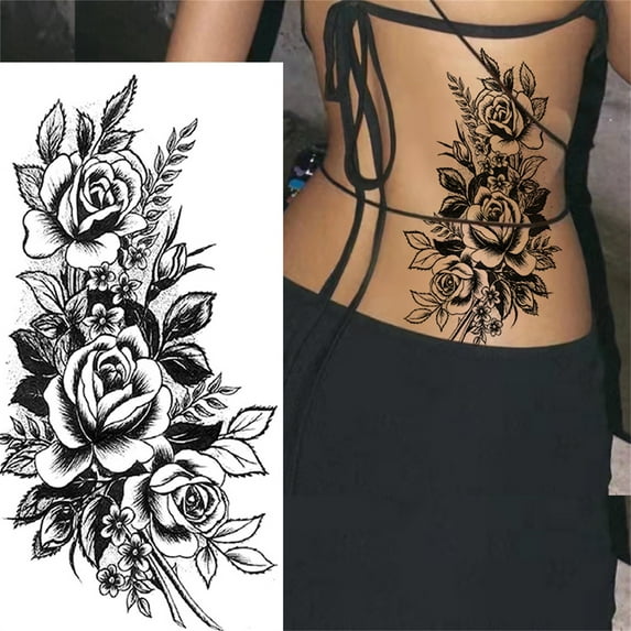 Bilqis Sketch Tattoos Stickers Abstract Stickers Rose Flowers
