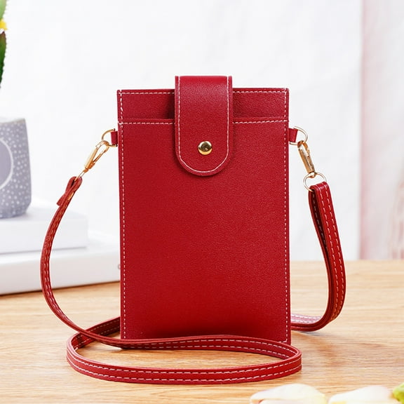 Bilqis Touchscreen Phone Purse Crossbody For Women, Cellphone Crossbody With Shoulder Strap, Crossbody Phone Wallet Case With Clear Window Up To 6.7in Phone