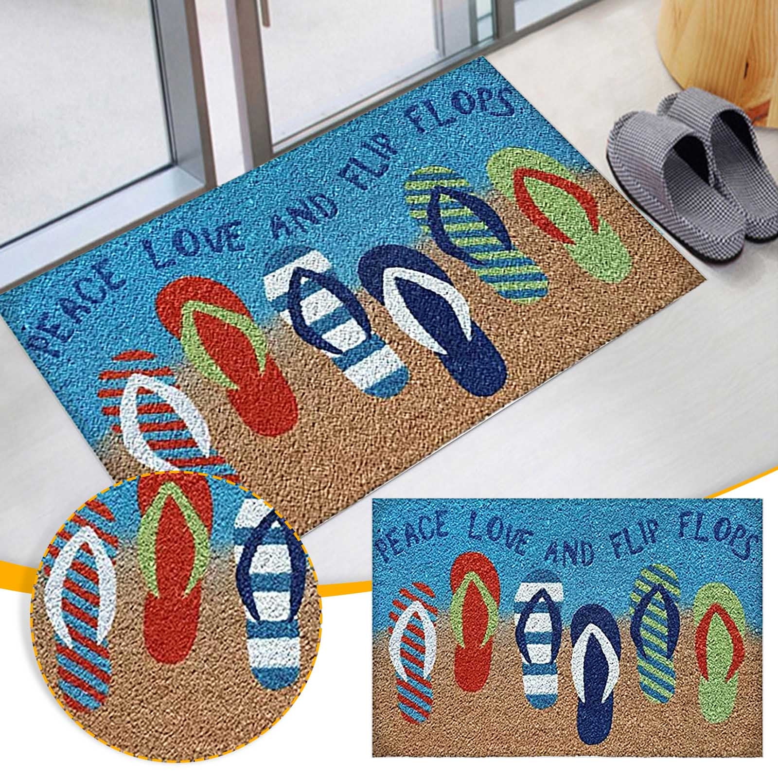 Bilqis Flip Flops, Doormat In Summer 23.6x15.7 Inches, Natural