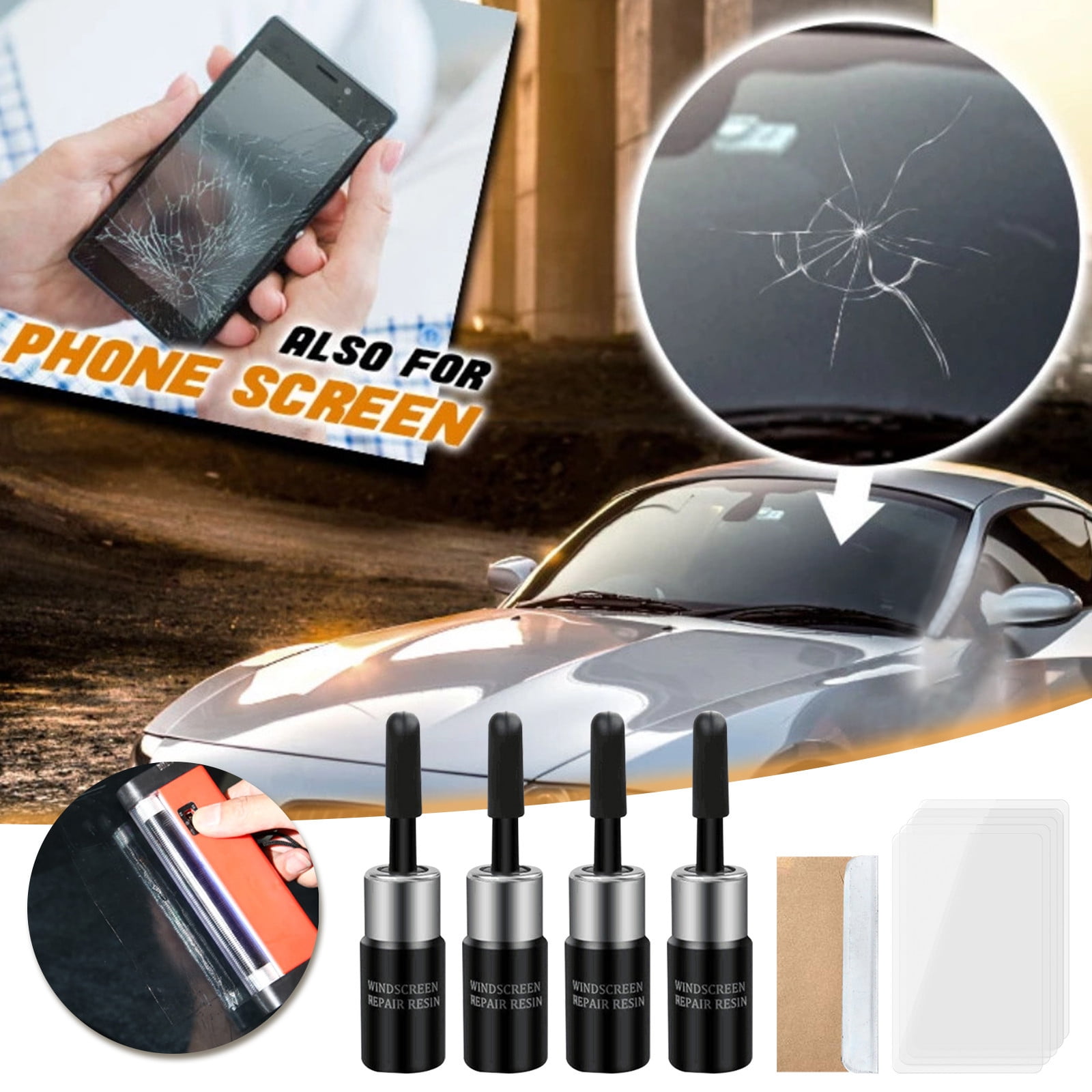 Bilqis Windshield Crack Repair Kit Car Window Glass Liquid Repair Set, Automotive Nano Fluid
