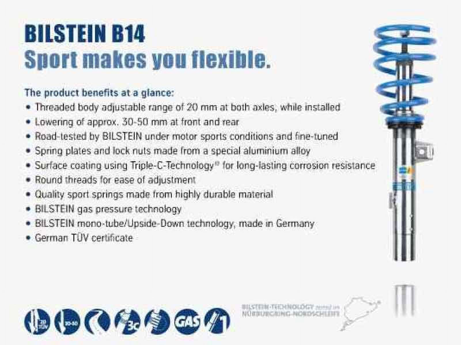 Bilstein B14 (PSS) 06-15 Toyota Yaris Front & Rear Monotube Performance Suspension Kit Fits select: 2017 TOYOTA YARIS L/LE/SE, 2016 TOYOTA YARIS TOURING