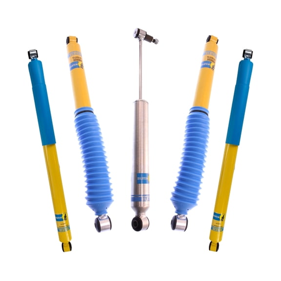 Bilstein Set of Front and Rear B6 4600 Series Shocks with Steering Stabilizer Compatible with 1999-2004 F-250 / F-350 4WD with 0" Lift and Leafspring Front Suspension