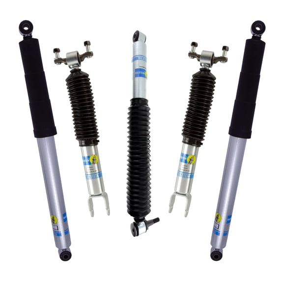 Bilstein Set of Front and Rear B8 5100 Series Shocks with Steering Stabilizer Compatible with 2011-2016 Silverado / Sierra 2500 / 3500 HD with 1.5" Front & 0-1" Rear Lift